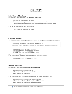 Commas - Alamance Community College