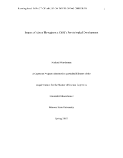 Impact of Abuse Throughout a Child`s Psychological Development