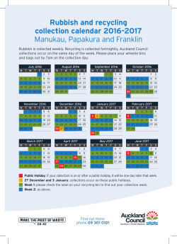 Rubbish and recycling collection calendar 2016