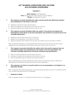 ap&reg; spanish literature and culture 2013 scoring guidelines