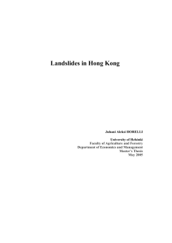 Landslides in Hong Kong - E-thesis / Helsingin yliopisto
