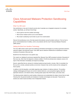 Cisco Advanced Malware Protection Sandboxing Capabilities