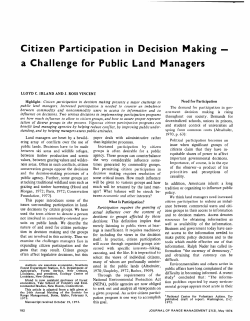 Citizen Participation in Decision Making