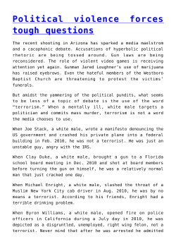 Political violence forces tough questions