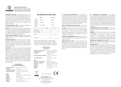 Therma 20 Operating Instructions