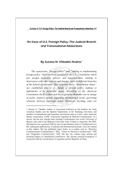 An Issue of U.S. Foreign Policy: The Judicial Branch and