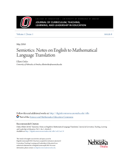 Semiotics: Notes on English to Mathematical Language Translation