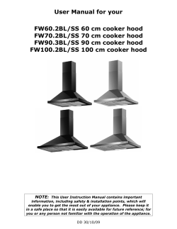 User Manual for your FW60.2BL/SS 60 cm cooker hood FW70.2BL