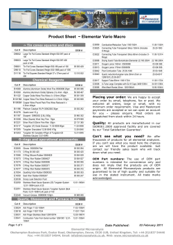 Product Sheet ~ Elementar Vario Macro