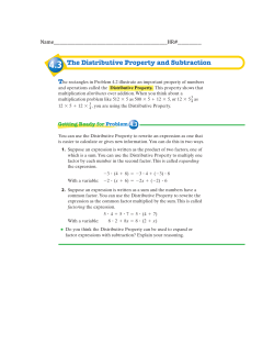 4.3 The Distributive Property and Subtraction
