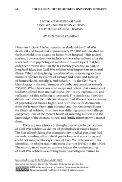 civil WaR soldieRs as victiMs of PsycholoGical tRaUMa BY