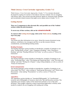 Cross-Curricular Approaches, Grades 7-12