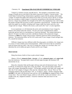 Experiment 12B-ANALYSIS OF COMMERCIAL VINEGARS