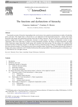 The functions and dysfunctions of hierarchy - Berkeley-Haas
