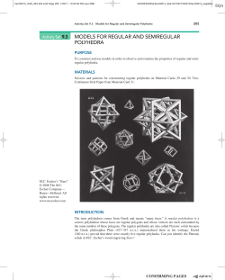 MODELS FOR REGULAR AND SEMIREGULAR POLYHEDRA