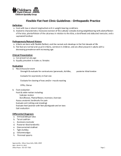 Flexible Flat Feet Clinic Guidelines