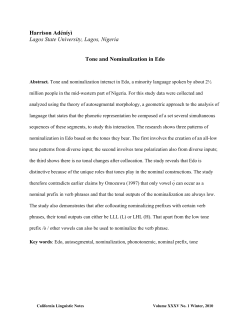 Tone and nominalization in Edo