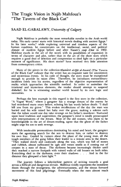 The Tragic Vision in Najib Mahfouz`s "The Tavern of the Black Cat"