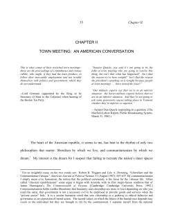 chapter ii town meeting: an american conversation