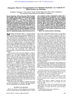 Allogeneic Marrow Transplantation for Multiple