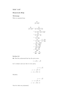 MAC 1147 Homework Help