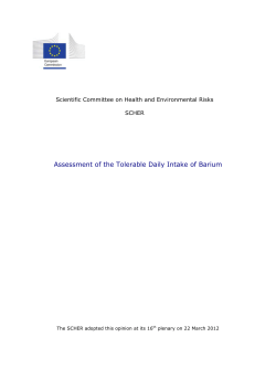 Assessment of the Tolerable Daily Intake of Barium