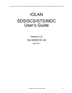 IOLAN SDS/SCS/STS/MDC User`s Guide