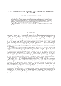 A NON-UNIFORM BIRTHDAY PROBLEM WITH APPLICATIONS TO