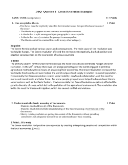 DBQ- Question 1- Green Revolution Examples No point The Green