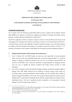 EN ECB-PUBLIC OPINION OF THE EUROPEAN
