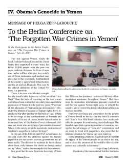 To the Berlin Conference on `The Forgotten War Crimes in Yemen`