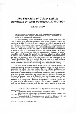 The Free Men of Colour and the Revolution in Saint Domingue