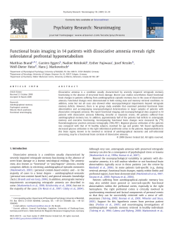 Functional brain imaging in 14 patients with dissociative amnesia