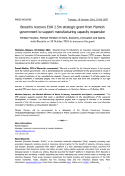 pdf Biocartis receives EUR 2.5m strategic grant from Flemish