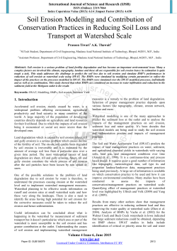 Soil Erosion Modelling and Contribution of Conservation