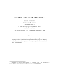welfare losses under oligopoly!