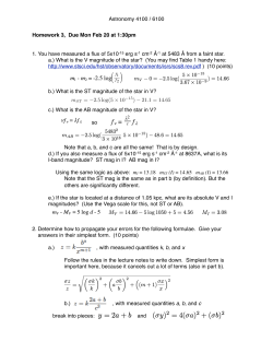 Homework 3, Due Mon Feb 20 at 1:30pm 1. You have measured a