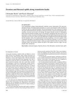 Erosion and flexural uplift along transform faults