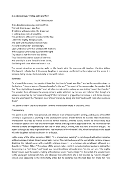 It is a beauteous evening, calm and free by W