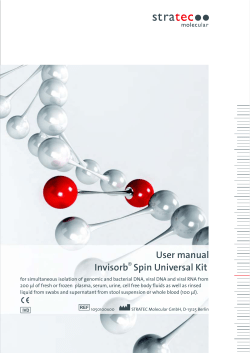 Invisorb Spin Universal Kit User manual - Negev Bio