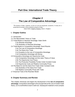 International Trade Theory Chapter 2 The Law of Comparative