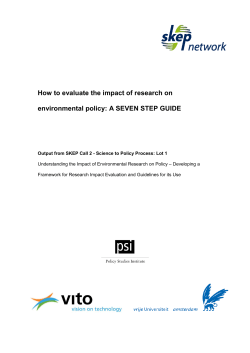 A seven-step guide - Policy Studies Institute