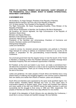 SPEECH BY GAUTENG PREMIER DAVID MAKHURA: GUEST