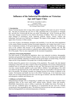 Influence of the Industrial Revolution on Victorian Age