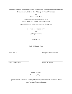Influence of Shopping Orientations, Selected Environmental