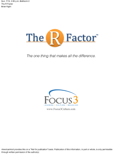 The Factor - Map Your Show