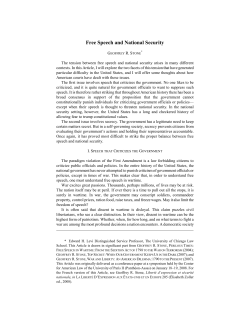 Free Speech and National Security