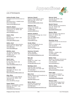 List of Participants