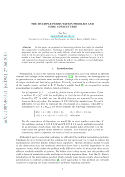 The Multiple Permutation Problem and Some