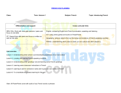 French KS2 planning - Save Teachers` Sundays